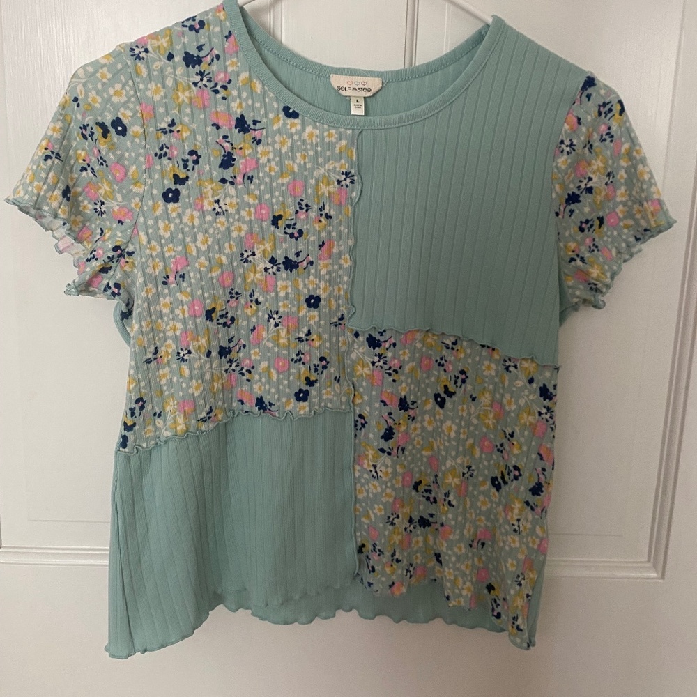 Green Flowery Top